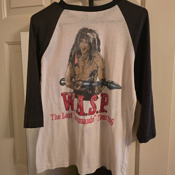 Ultra Rare W.A.S.P. 80s Glam Rock Last Commando Concert/Tour 3/4 Jersey Shirt! - Picture 2 of 16